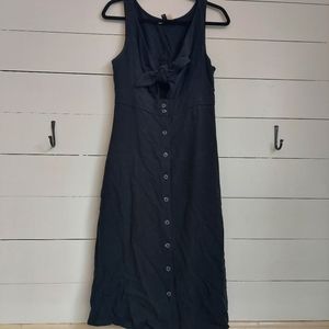 Universal thread linen dress with cutout